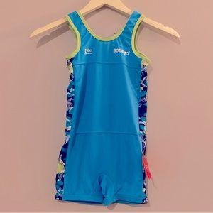 2/$30 Speedo Boys 1-pc Swim Suit Age 4-6 UV50+ Block the Burn NWT NEW